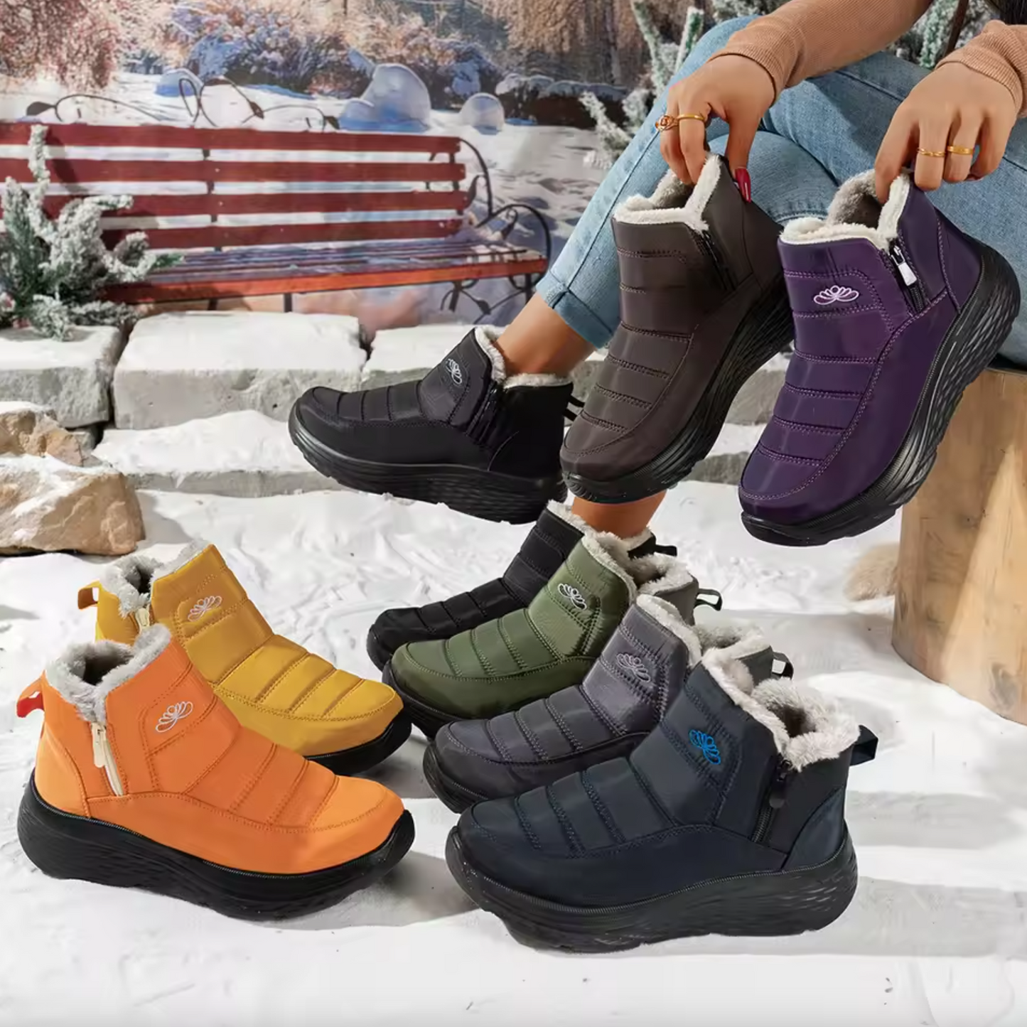 CozyWinter™ Plush Ankle Boots – Warm, Anti-Slip & Easy On/Off