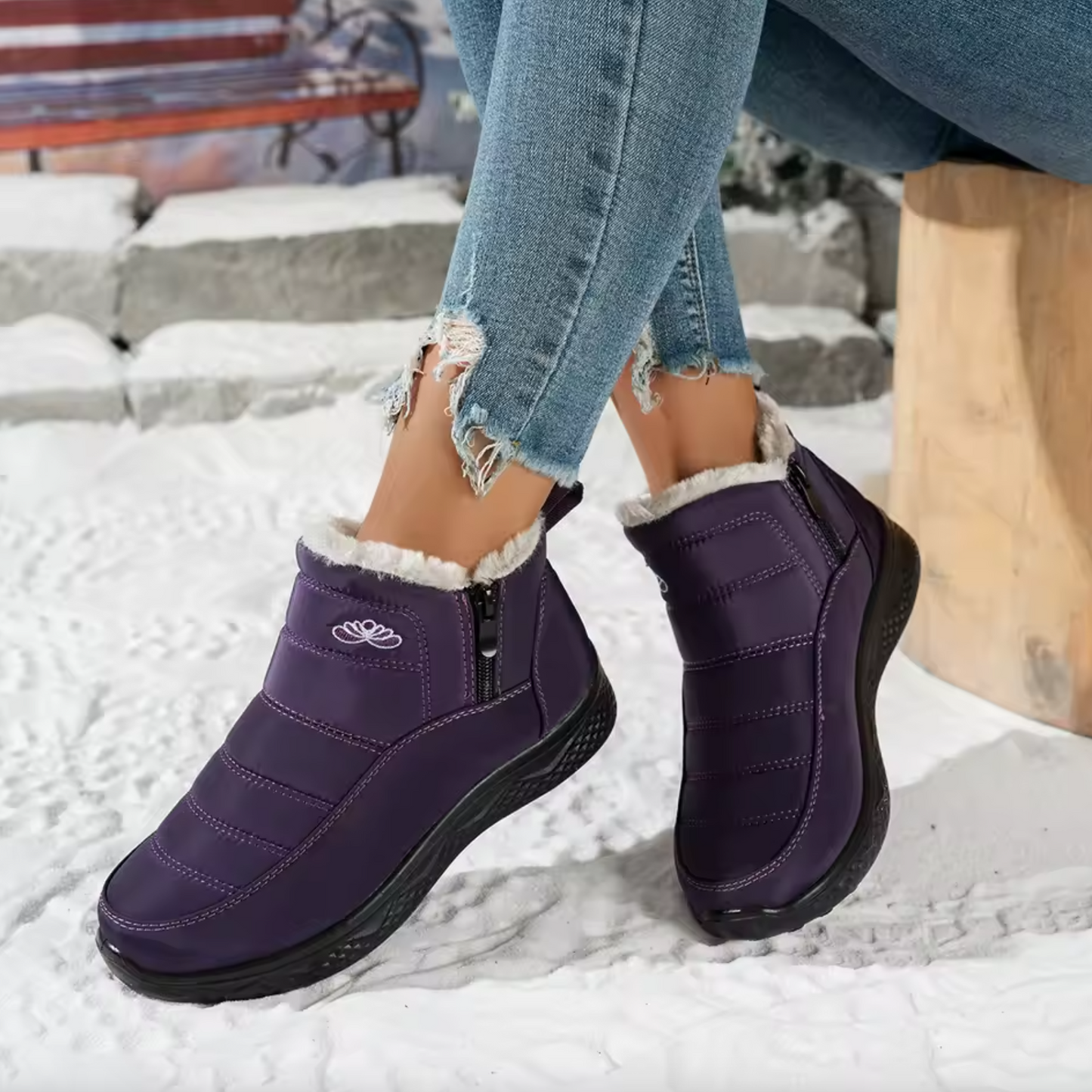CozyWinter™ Plush Ankle Boots – Warm, Anti-Slip & Easy On/Off