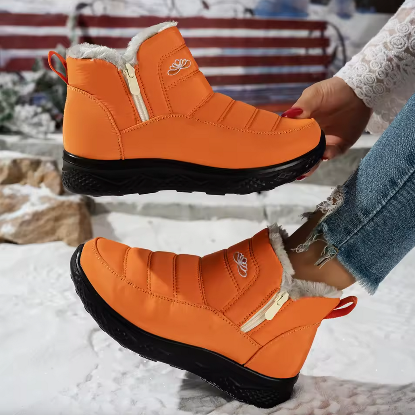 CozyWinter™ Plush Ankle Boots – Warm, Anti-Slip & Easy On/Off