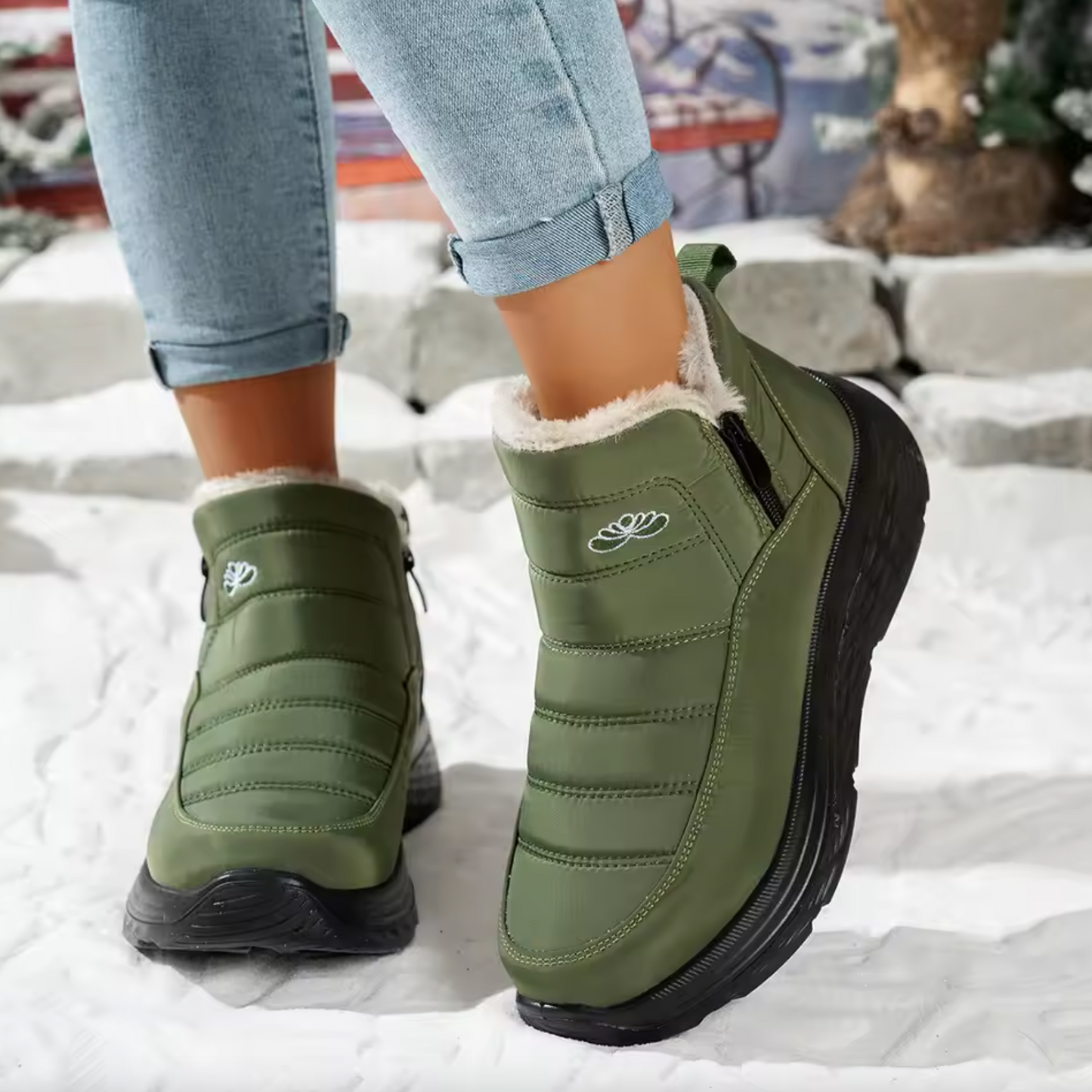 CozyWinter™ Plush Ankle Boots – Warm, Anti-Slip & Easy On/Off