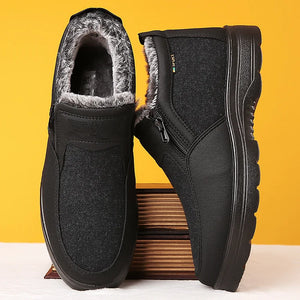 Men's Orthopedic Warm Snow Boots Waterproof Non-Slip Winter Fleece Shoes