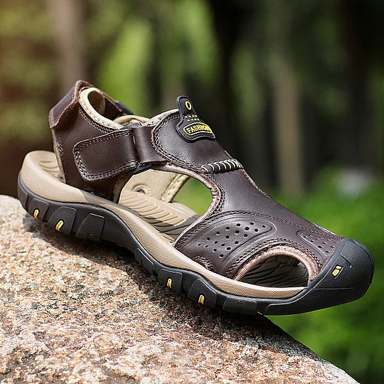 Men's Orthopedic Support Non-slip Sport Sandals Lightweight Trail Hiking Leather Sandals