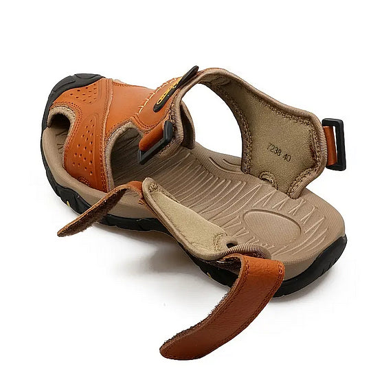 Men's Orthopedic Support Non-slip Sport Sandals Lightweight Trail Hiking Leather Sandals