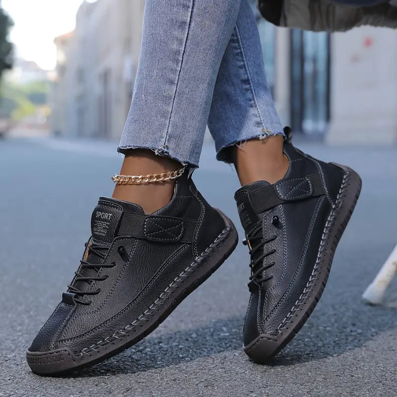 FlexWalk™ Women's Leather Sneakers – Soft Comfort & Orthopedic Support