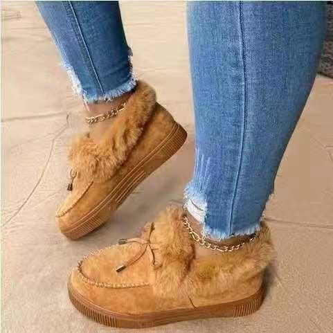 2023 Women's boots round head thick sole Orthopedic Arch-Support thick warm cotton shoes
