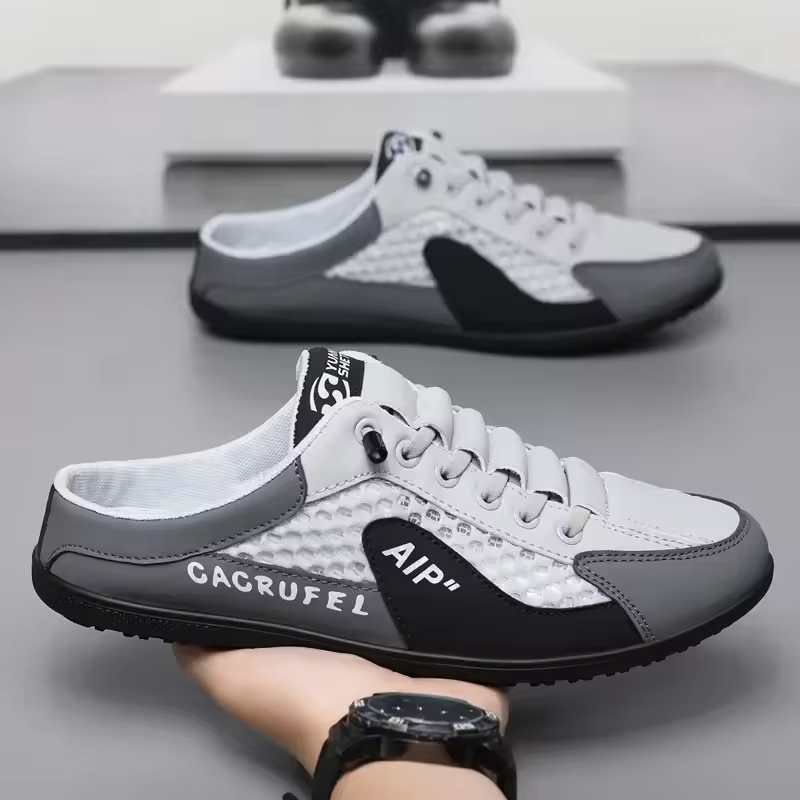 Men's Orthopedic Soft-Soled Casual Half Slippers – Trendy Summer Sneakers for Comfort & Support.