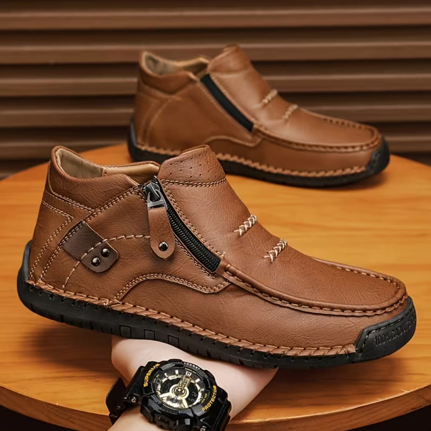 2026 EaseStep™ Classic Hand-Stitched Leather Loafers – Comfortable, Supportive, Slip-On