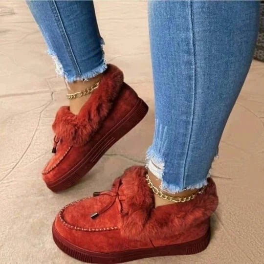 2023 Women's boots round head thick sole Orthopedic Arch-Support thick warm cotton shoes