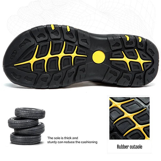 Men's Orthopedic Support Non-slip Sport Sandals Lightweight Trail Hiking Leather Sandals