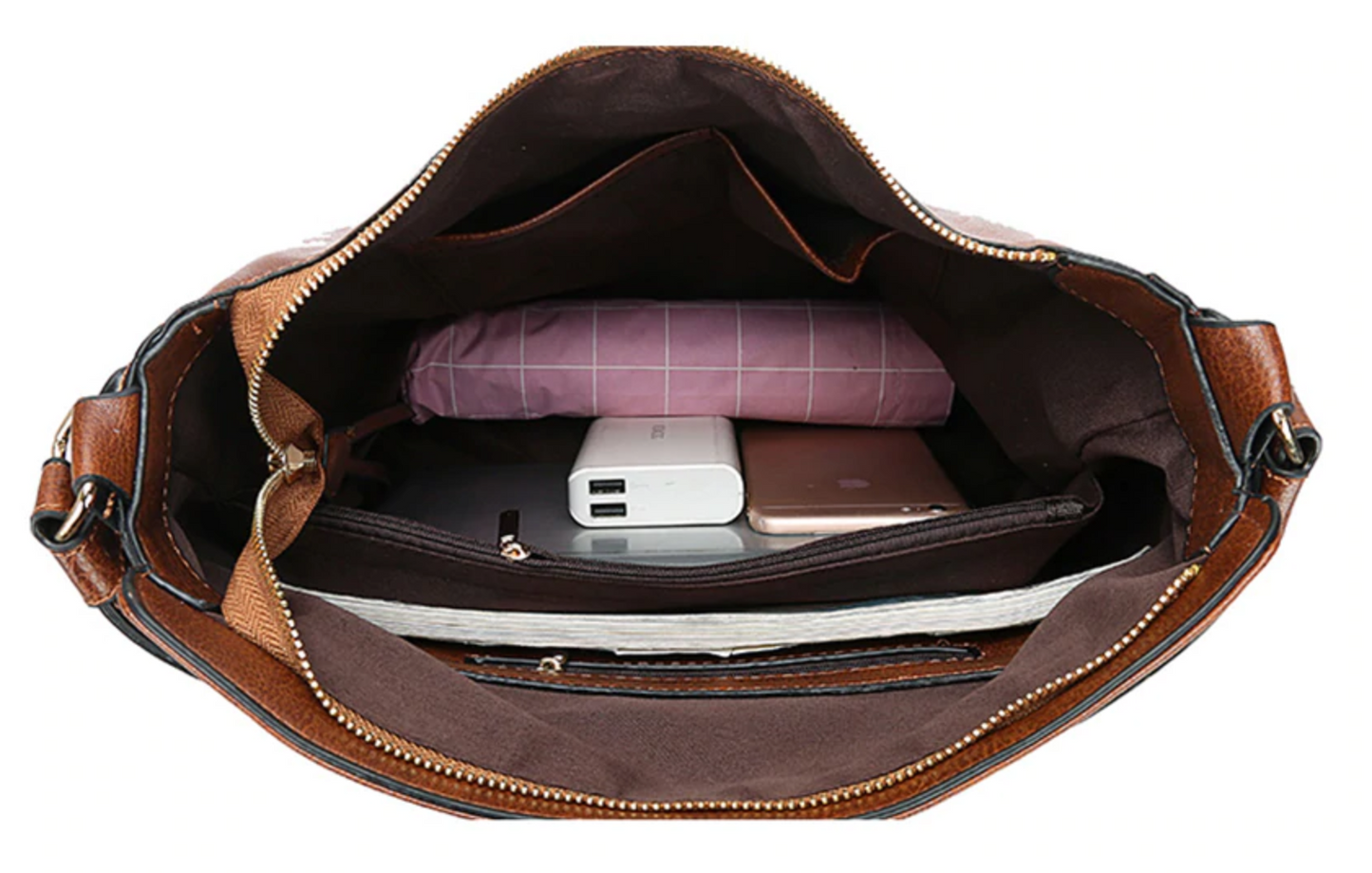 Luxury Leather Hobo Bag Anti-Theft Handbag + FREE Pouch Wallet